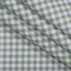 Sage Green Gingham Fabric by the Yard - 54&quot; wide - Cotton - 1/4&quot; Soft Green Vichy Check Small Checkered Fabric - Premier Prints Gingham Sage