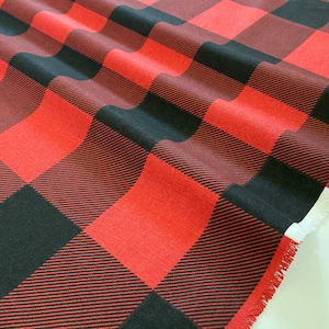 Premier Prints Fabric - Buffalo Check Red/Black - 54&quot; wide