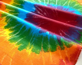 Tie Dye Fabric by the Yard - 54&quot; Wide - Cotton - Rainbow Fabric - Premier Prints Fabric - Tie Dyed Summer