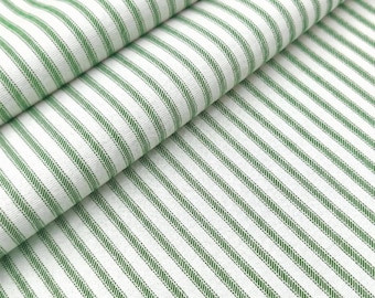 Pine Green Ticking Stripe Fabric by the Yard Cotton Canvas 54" wide