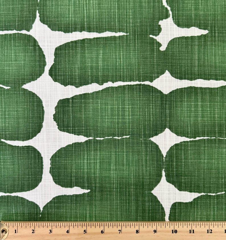 Green Shibori Fabric by the Yard - Cotton Canvas Pine Green Dot Textured Upholstery Fabric for Curtains Pillow Covers DIY Boho Home Decor afbeelding 10