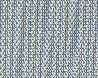 Blue Leaf Fabric - Cotton/Linen Upholstery Weight - 54" wide - Premier Prints - Botanical Print - Noah Stonewash Florence Natural