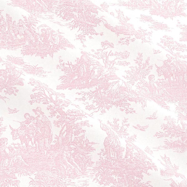 Pink Toile Fabric: Cotton 54" wide, French Pastoral Toile de Jouy Textile,  Premier Prints Jamestown Baby Pink