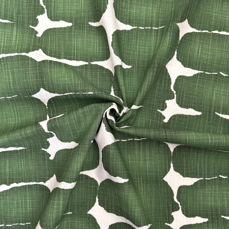 Green Shibori Fabric by the Yard - Cotton Canvas Pine Green Dot Textured Upholstery Fabric for Curtains Pillow Covers DIY Boho Home Decor afbeelding 9