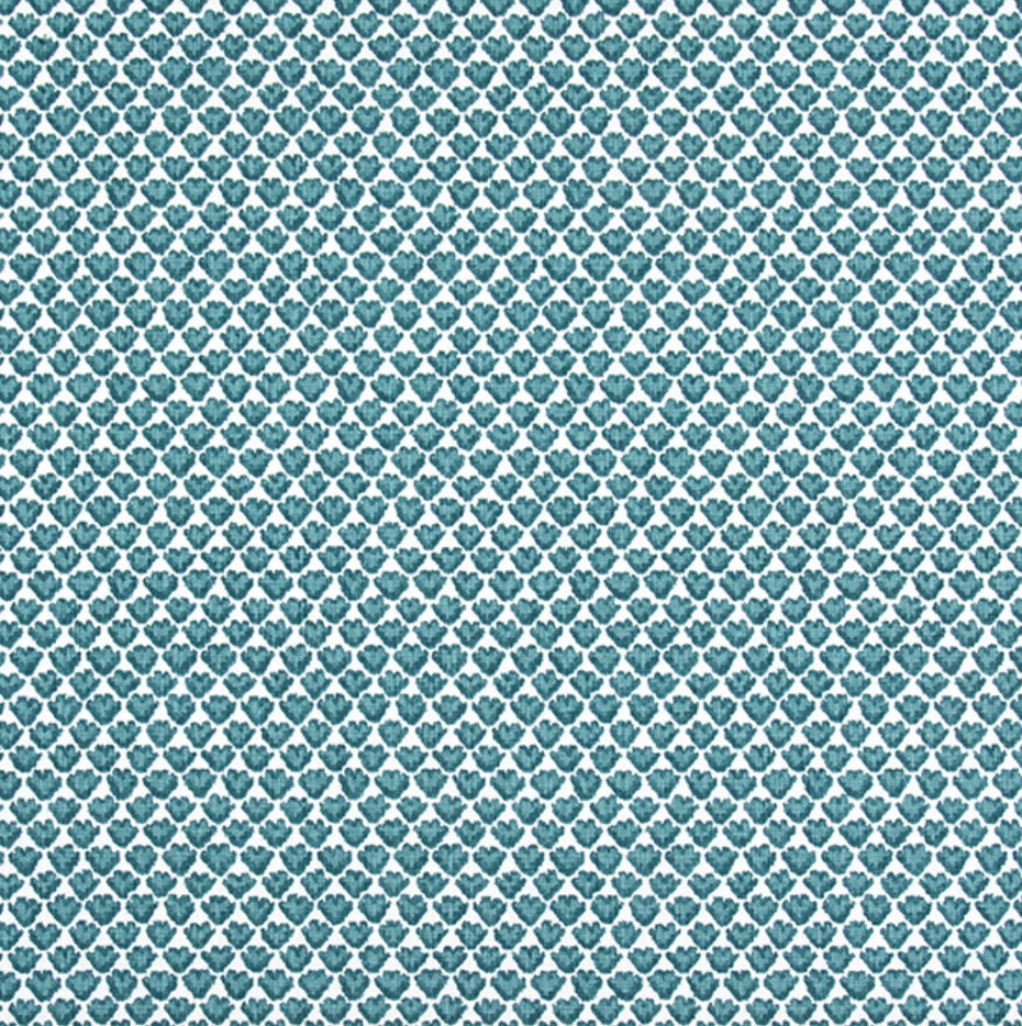 Blue Repeating Pattern Fabric - Cotton/linen Upholstery Weight - 54 ...
