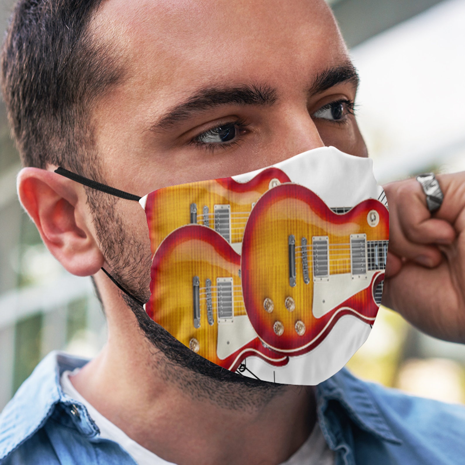 Gibson Guitar Face Mask Gibson Guitar Mask Gibson Guitar Etsy