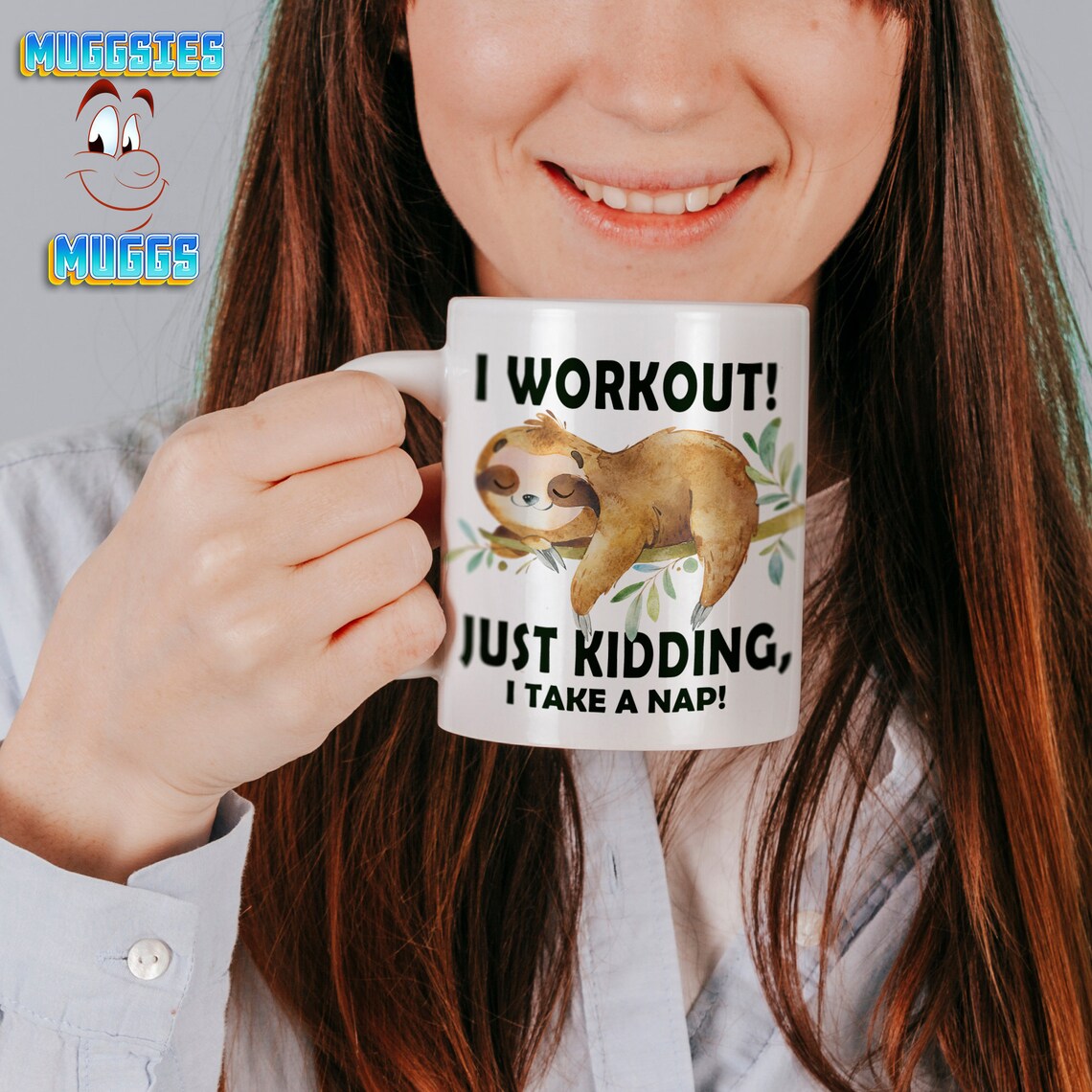 Funny Sloth Workout Mug, Cute Sloth Mug for Sloth Lovers, Sloth Lover ...