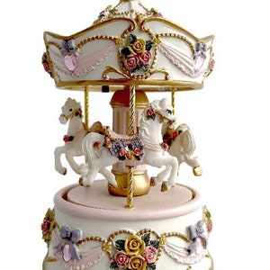 Musical Carousel, Music box, Musical Carousel, Nursery Gift, New Baby Gift, Horse Carousel, Baptism gift, Christening gift image 1