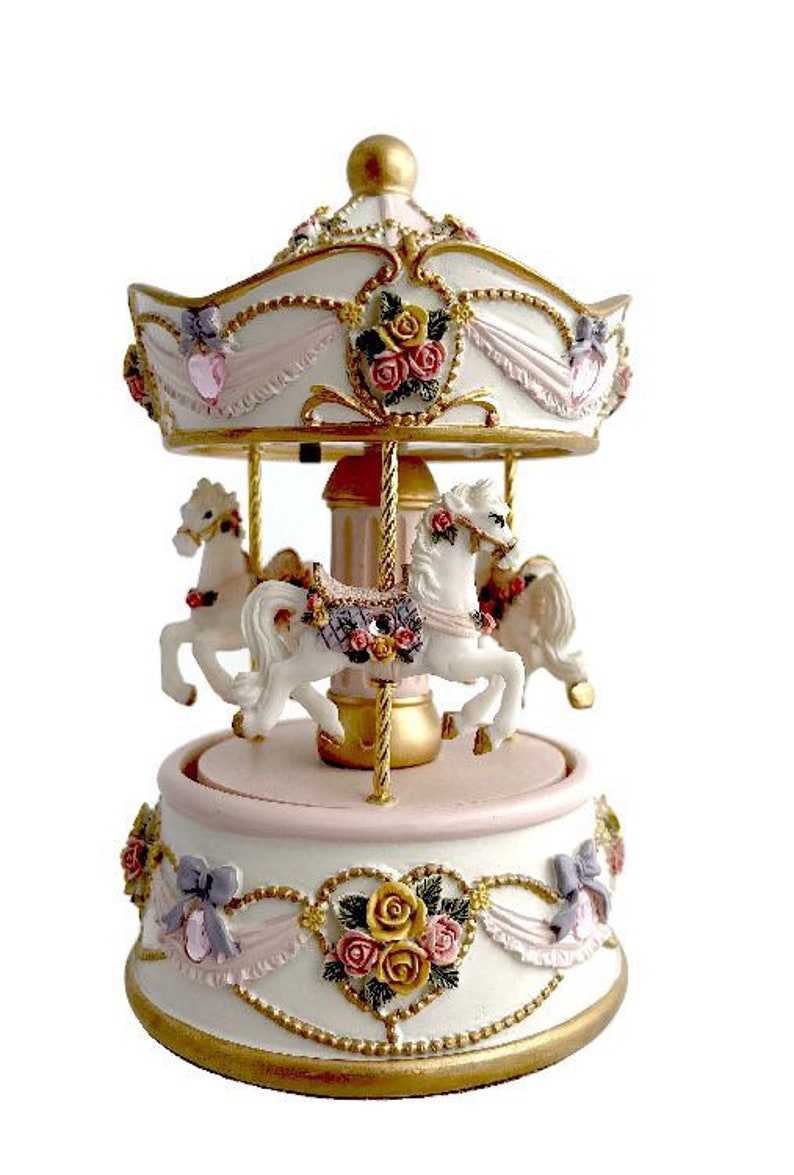 Musical Carousel, Music box, Musical Carousel, Nursery Gift, New Baby Gift, Horse Carousel, Baptism gift, Christening gift image 1