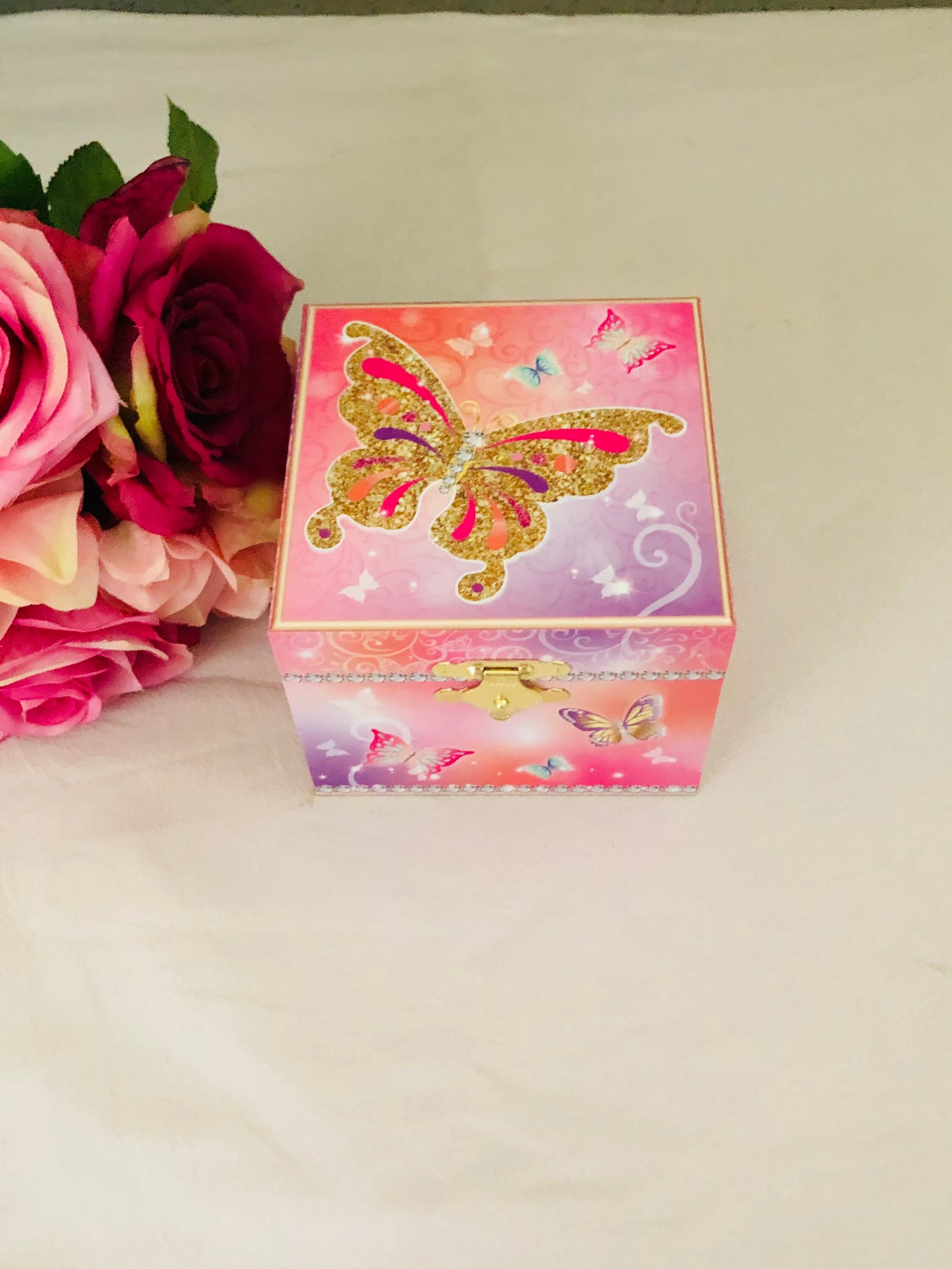 Personalised WOODEN Butterfly musical jewelry box Music box Etsy