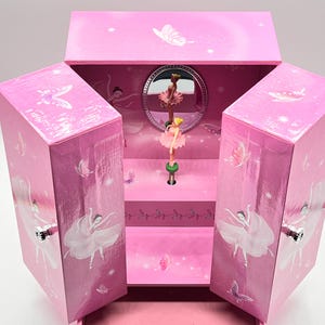 EXTRA LARGE Personalisierte hölzerne Ballerina-Schmuckschatulle Ballerina-Schmuckschachtel, Geschenk für Mädchen, Spieluhr, Schmuckschatulle