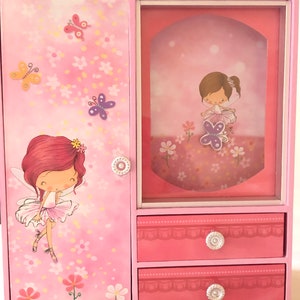 EXTRA LARGE Personalised WOODEN ballerina musical jewellery box  Ballerina box WarDrobe, Gift for girl, nursery decor, music box,jewelry box