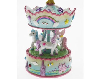 Musical Carousel, Music box, Musical Carousel, Nursery Gift, New Baby Gift, Horse Carousel, Baptism gift, Christening gift