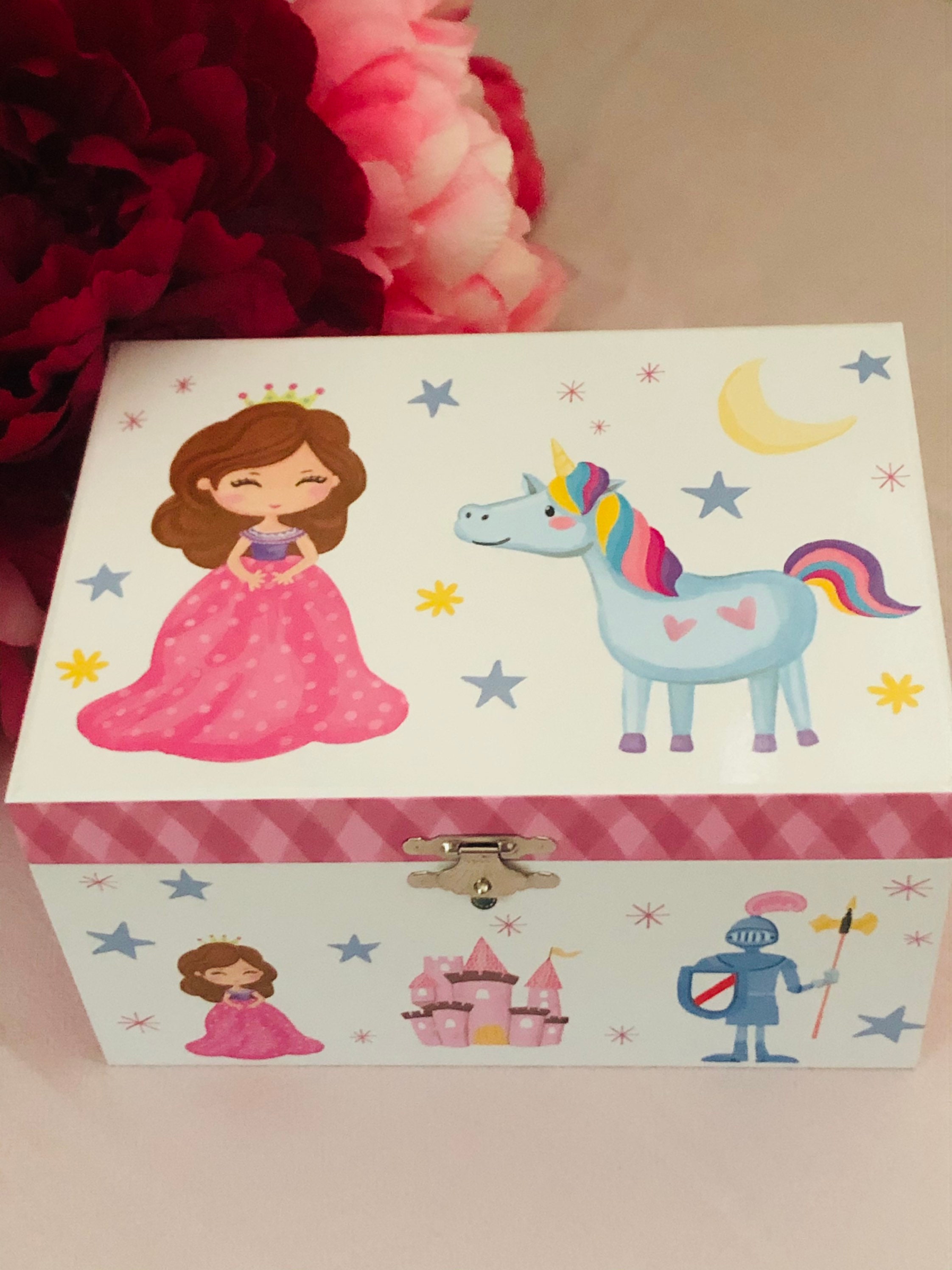 Personalised WOODEN Unicorn Princes musical jewelry box Etsy 日本