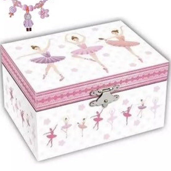 Personalised ballerina musical jewelry box  Ballerina Music box,Gift for girl,nursery decor,personalised music box,Music box for girls BUNDL