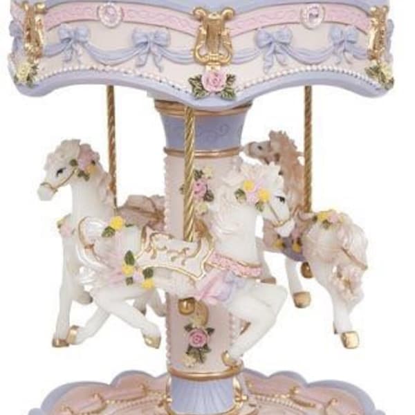 EDELWEISS Musical Carousel, Music box, Musical Carousel, Nursery Gift,New Baby Gift,Horse Carousel,Baptism gift,Christening gift Edelweiss