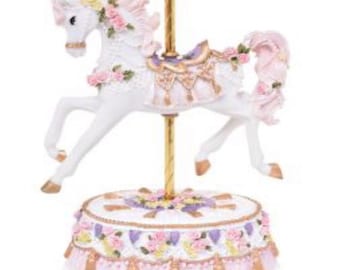 Musical Horse Carousel, Music box, Musical Carousel, Nursery Gift, New Baby Gift, Horse Carousel, Baptism gift, Christening gift, Rocking,