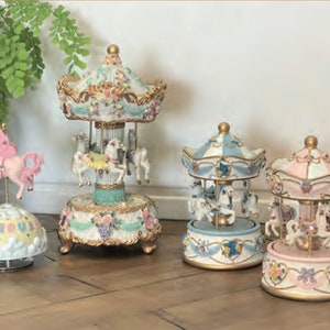 Musical Carousel, Music box, Musical Carousel, Nursery Gift, New Baby Gift, Horse Carousel, Baptism gift, Christening gift image 6