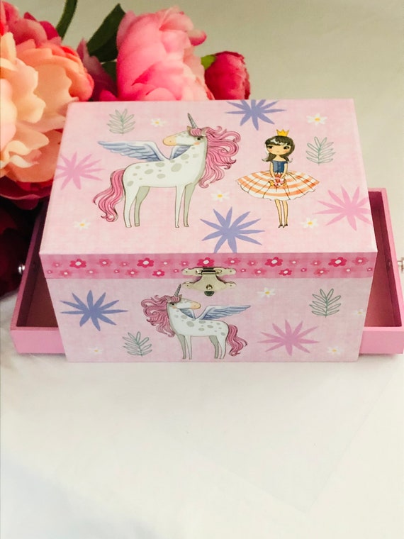 Personalised unicorn shop jewellery box
