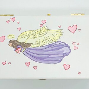 Hand-Painted ANGEL ballerina musical jewellery box, Ballerina Music box,hand-painted music box, christening gift, music box,jewelry box,