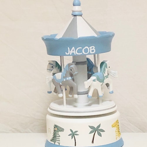 Personalised Silver Musical Carousel Music Box Musical Etsy Canada