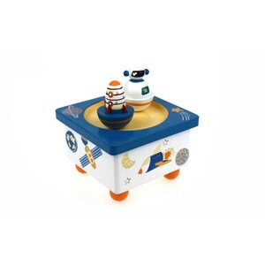 Caja de música personalizada con forma de cohete, caja musical, regalo musical, regalos musicales, caja de música de madera con manivela, regalo de bautizo, Twinkle Little Star