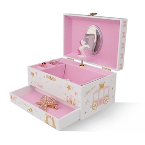 Personalisierte über die Regenbogen Spieluhr HOLZ Ballerina Spieluhr Schmuckschatulle, Ballerina Spieluhr, Musikschmuckschatulle, Spieluhr für Mädchen,