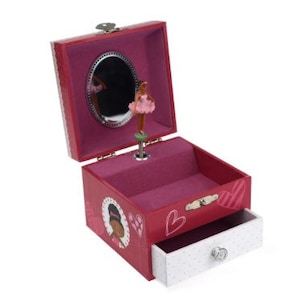 Gepersonaliseerde zwarte ballerina muzikale sieradendoos Ballerina Muziekdoos, muziekdoos voor meisje, gepersonaliseerde muziekdoos, zwarte ballerina