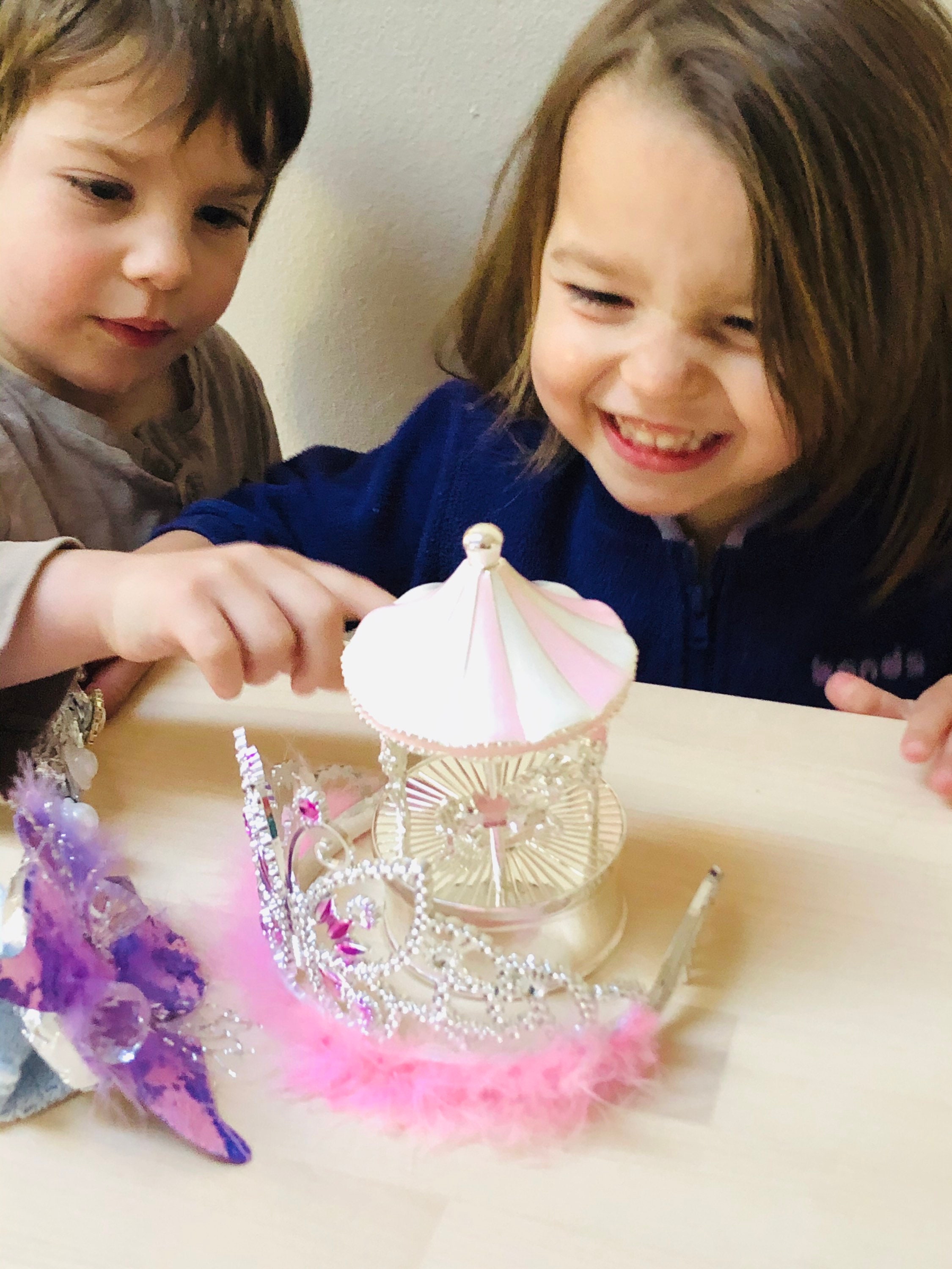 Personalised Silver Musical Carousel, Music box, Musical Carousel