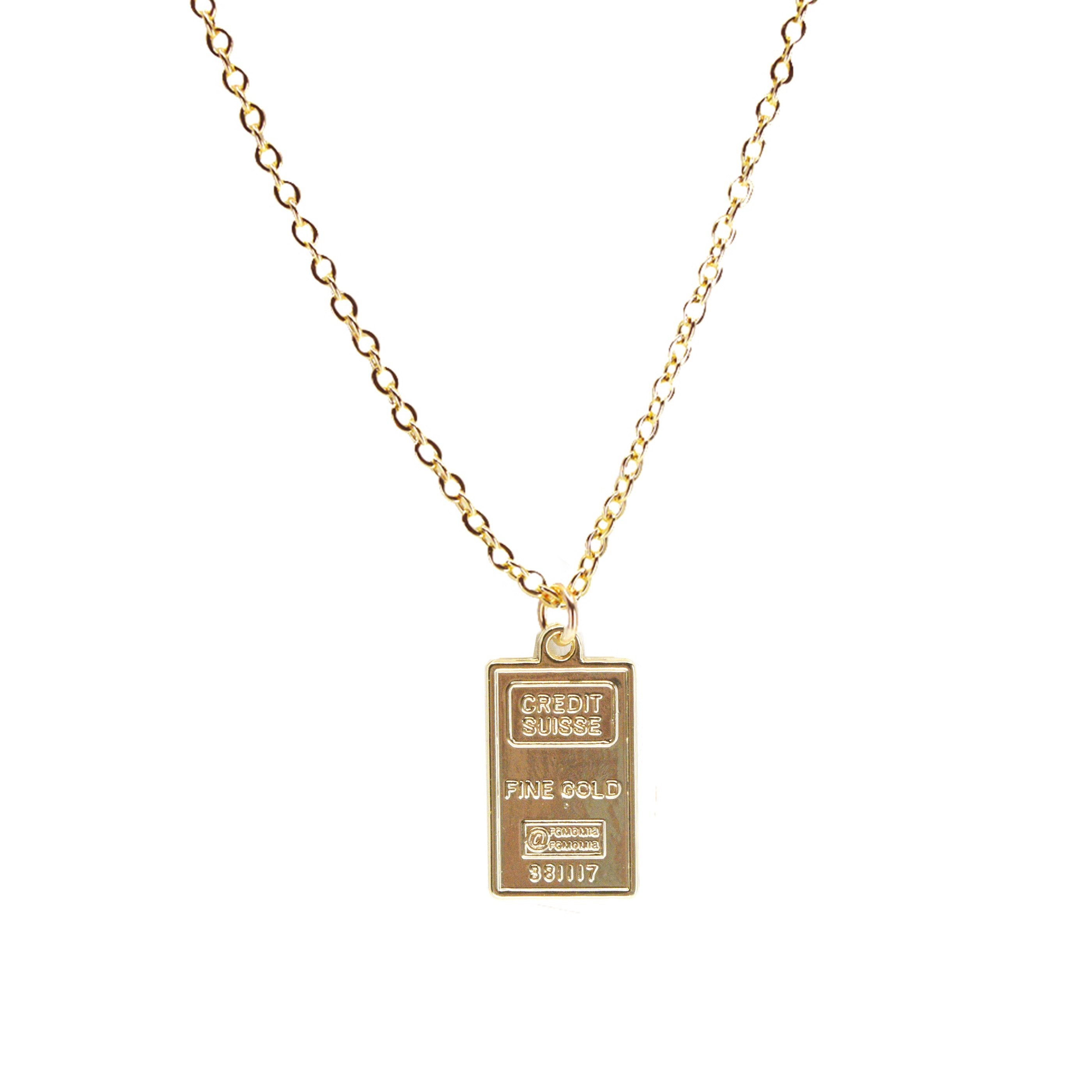 Credit Suisse Gold Bar Necklace - Etsy 