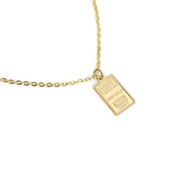 Credit Suisse Gold Bar Necklace - Etsy 