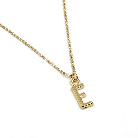 14k Gold Initial Necklace, Letter Necklace, Minimalist Initial Necklace,  Solid Gold Delicate Necklace, Wife Gifts, Mom Gifts, AU-01 - Etsy