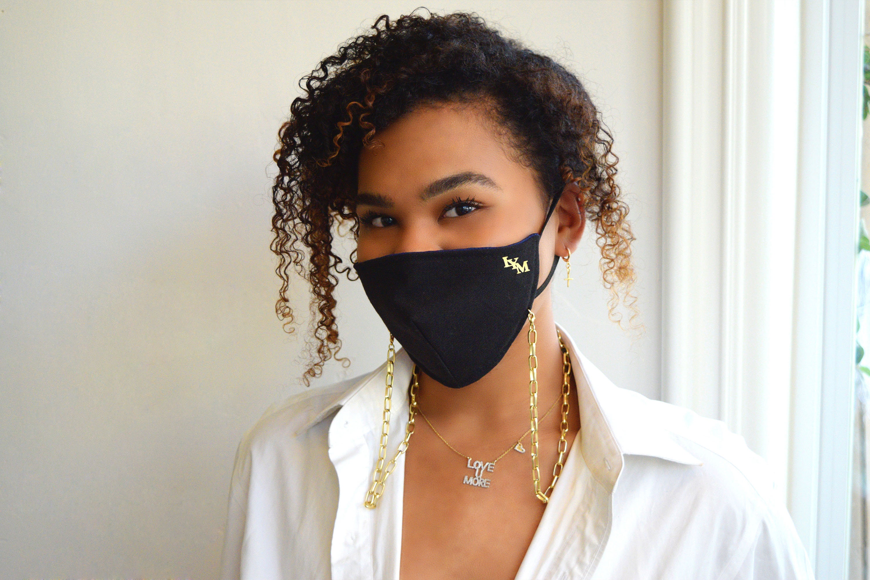 Cute Black Face Mask Chain Holder 10K Gold Chain for - Etsy