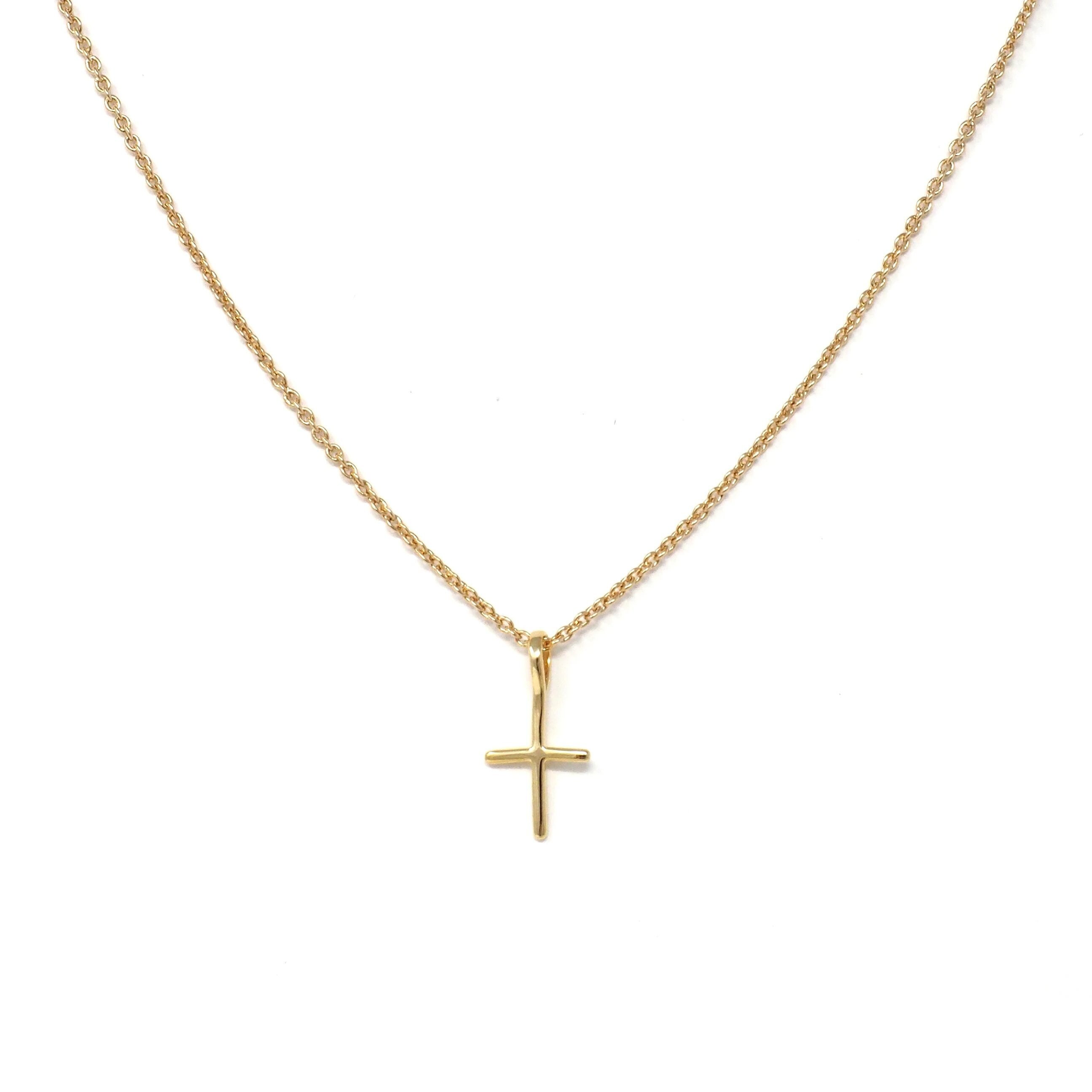 Cross My Heart Necklace Gold Cross Necklace Simple Necklace Delicate 10kt Gold Plated Chain Love You More Dainty Jewelry Gift for Her Etsy UK