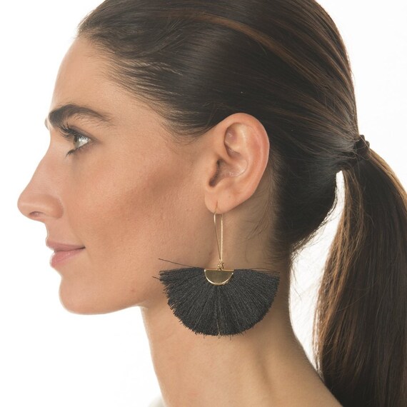 Fringe fan earrings outlet
