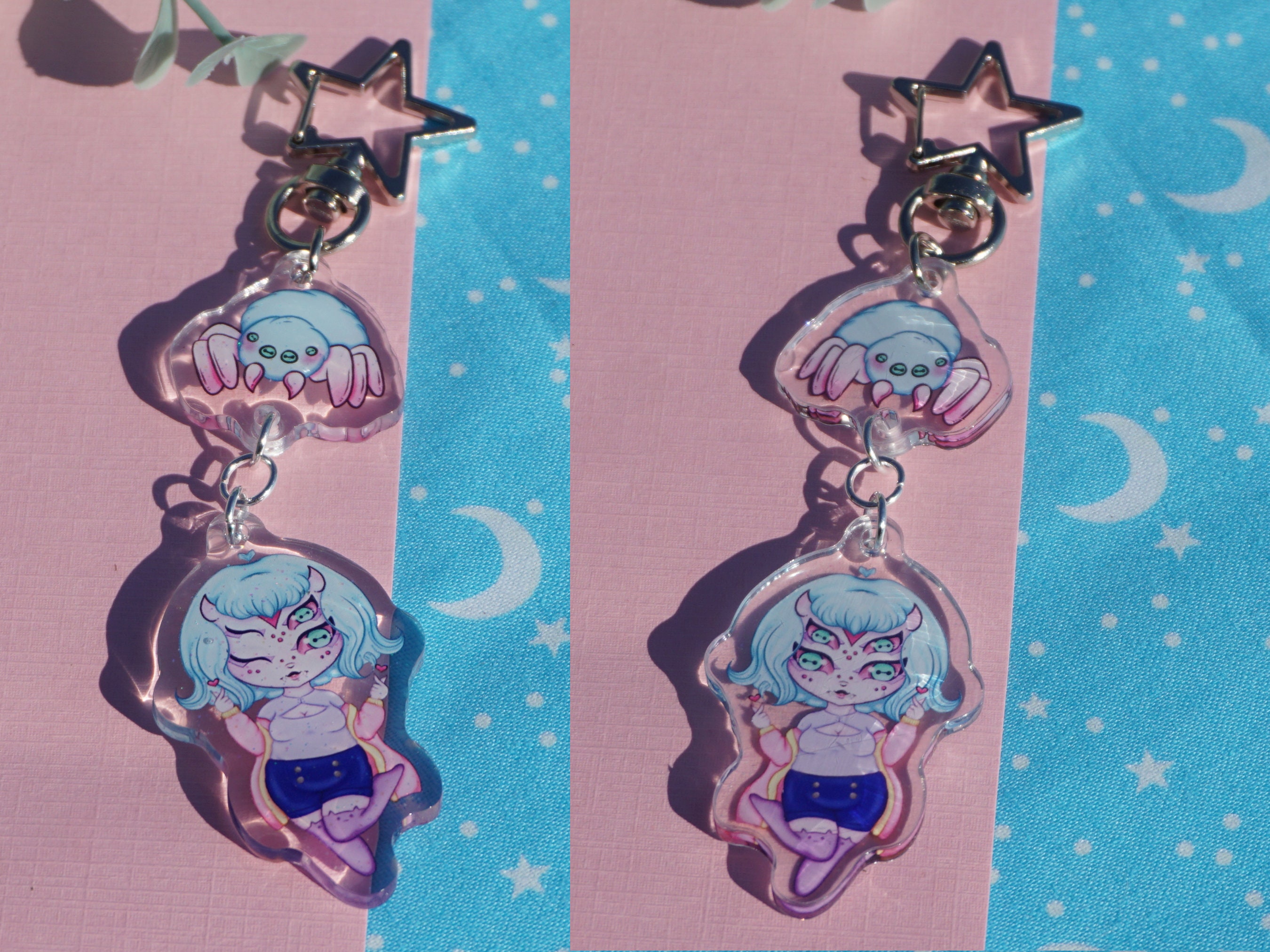 Original Characters Acrylic Keyring || Kawaii Monster Characters Charms ...