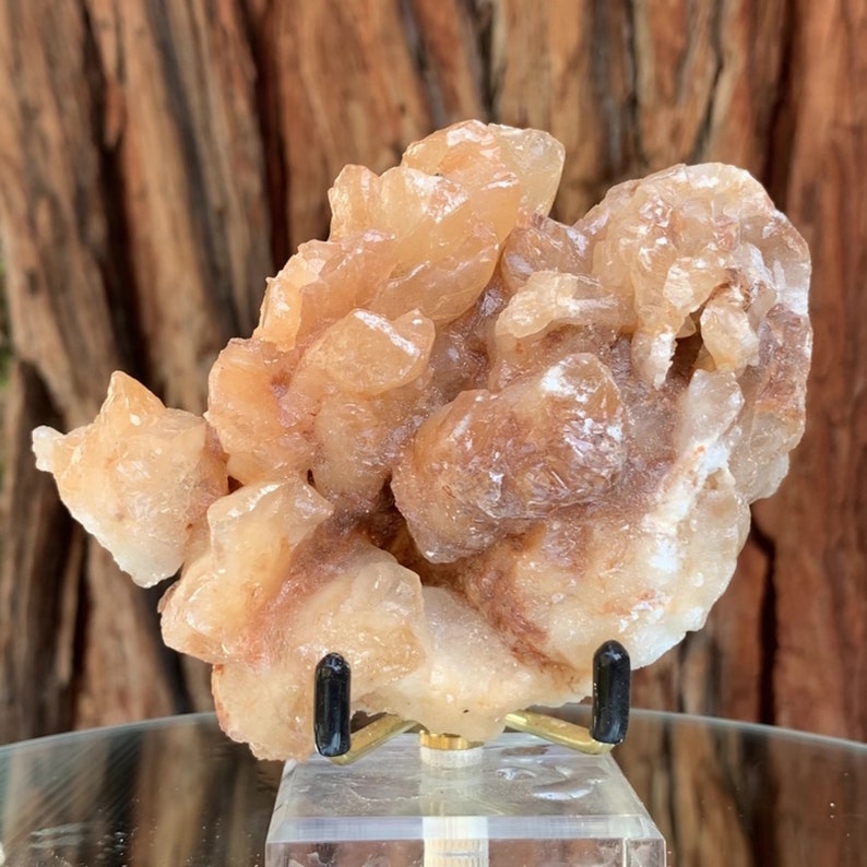 10cm 314g Pink White Aragonite Stone Crystal Cluster Stalactite from Morocco