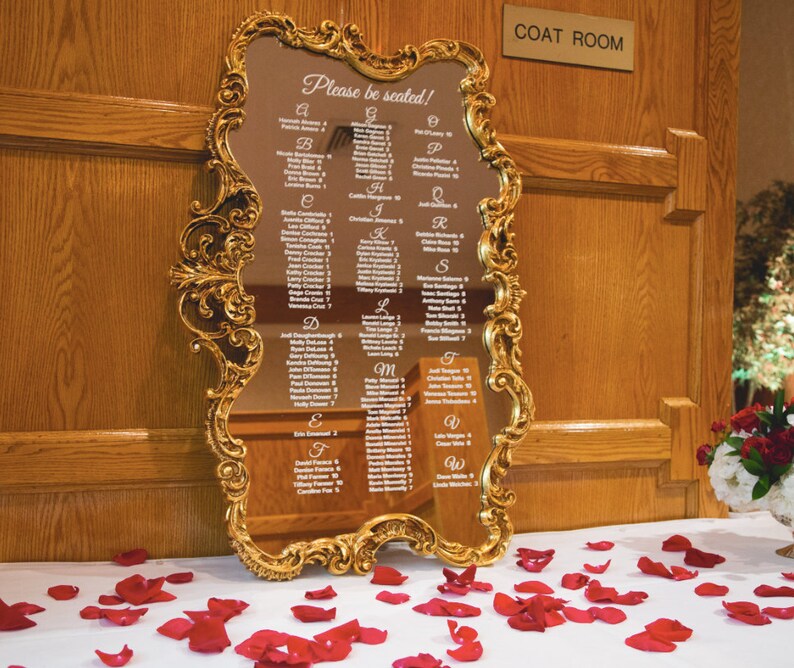 Personalizable wedding seating chart decal sign Etsy