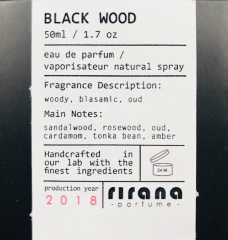RIRANA Black Wood Perfume Parfum EDP Etsy España