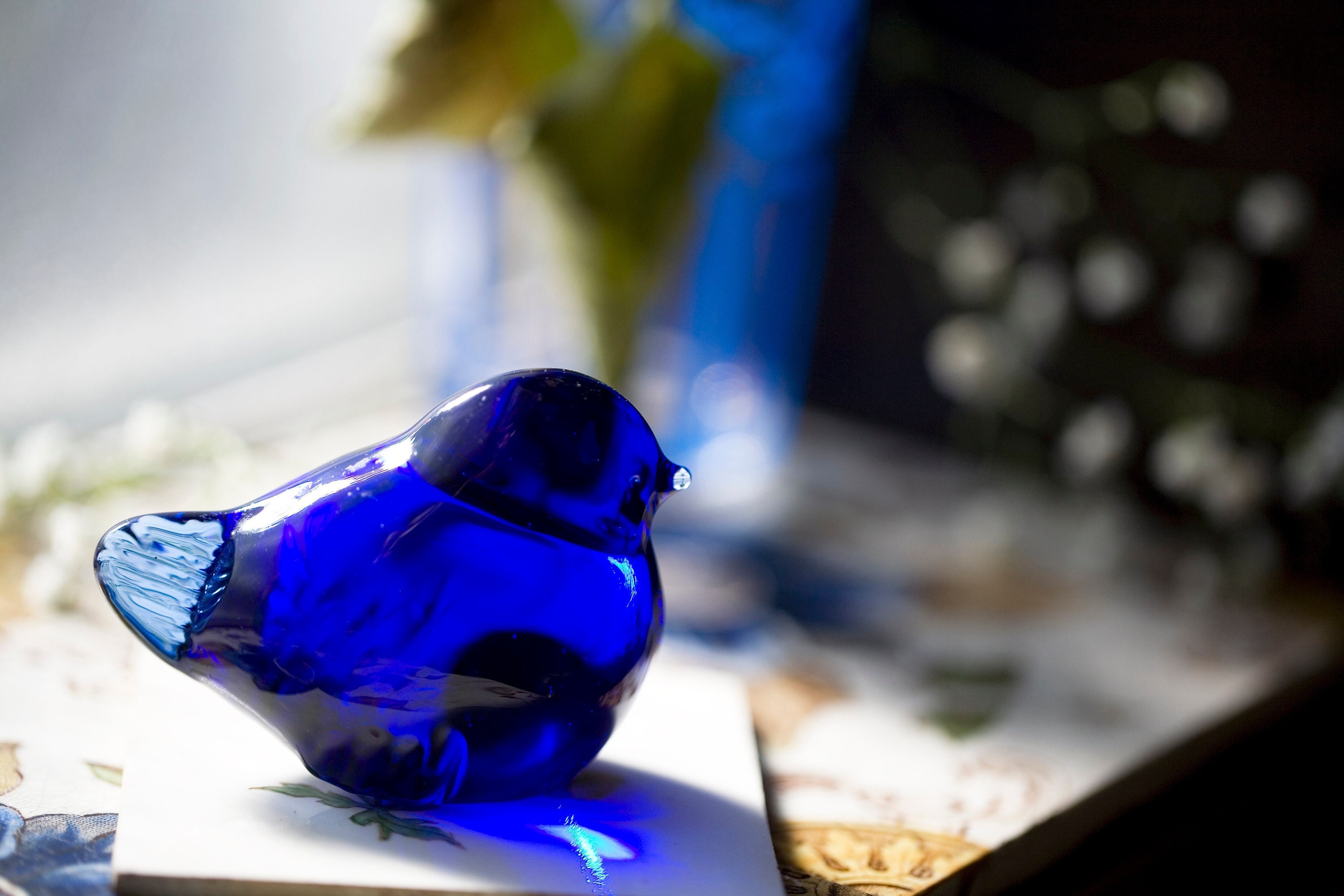 Vintage Swedish Reijmyre by Tyko Axelsson Cobalt Blue Art Glass