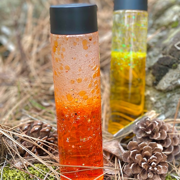 Lava Sensory Bottle - Custom colors to choose from - Perfect for Anxiety Relief and Breathing Techniques - Calming - Quiet Time