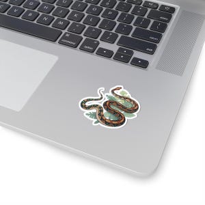 Coiled Snake Boa Constrictor Python Nature Sticker | Kiss-Cut Vinyl Snake Decal, Tropical Leaves Bild 2