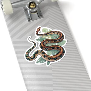 Coiled Snake Boa Constrictor Python Nature Sticker | Kiss-Cut Vinyl Snake Decal, Tropical Leaves Bild 5