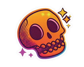 Pop Art Skull Sticker | Retro Punk Goth Vinyl Decal