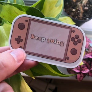 weiter so Nintendo Switch Sticker | ästhetischer Hydro Flask Aufkleber | rosa Weicher Aufkleber | Spiel Konsole Aufkleber | Message Aufkleber