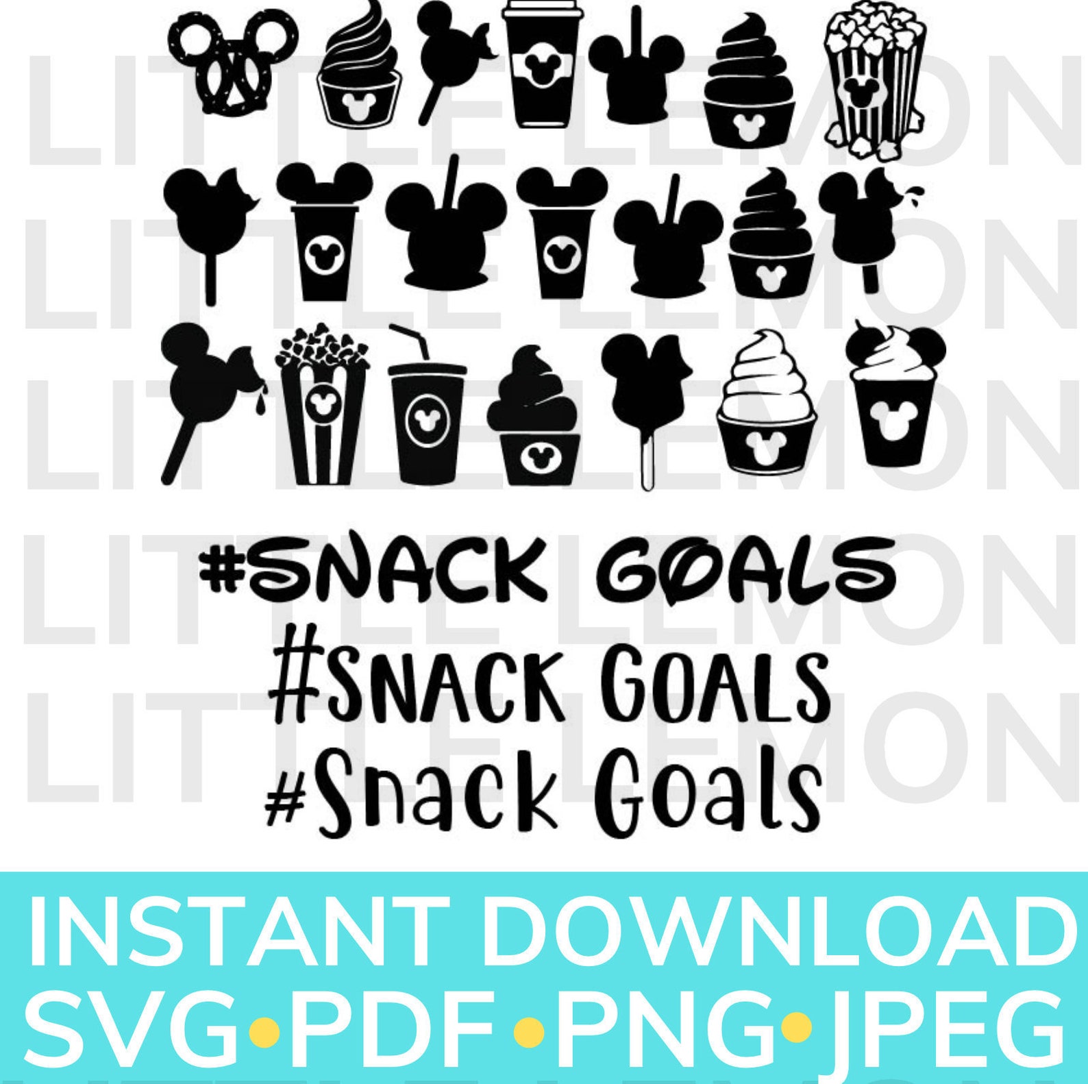 Disney Snack Food Cricut and Silhouette Cut Files Bundle image 0.