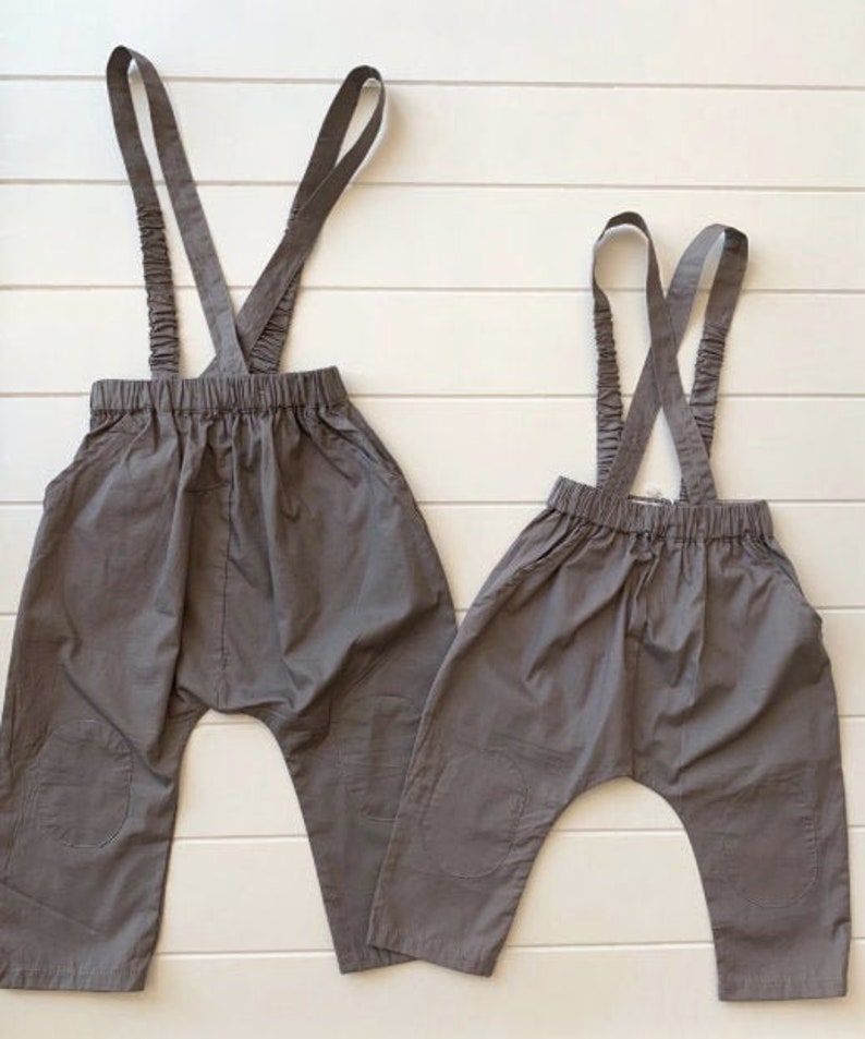 Baby Boy Kids Vintage Grey Cotton Oliver Overalls