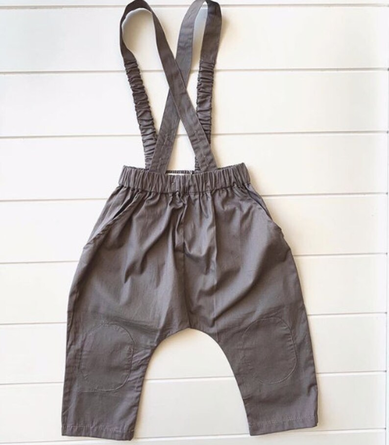 Baby Boy Kids Vintage Grey Cotton Oliver Overalls