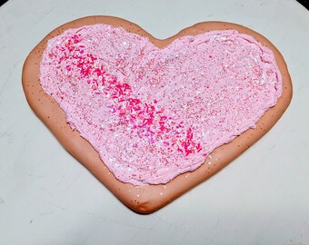 Faux sugar cookie, Heart wreath attachment, Heart stage prop, Fake sugar cookie photography prop