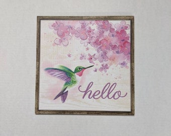 Hummingbird sign, wreath sign